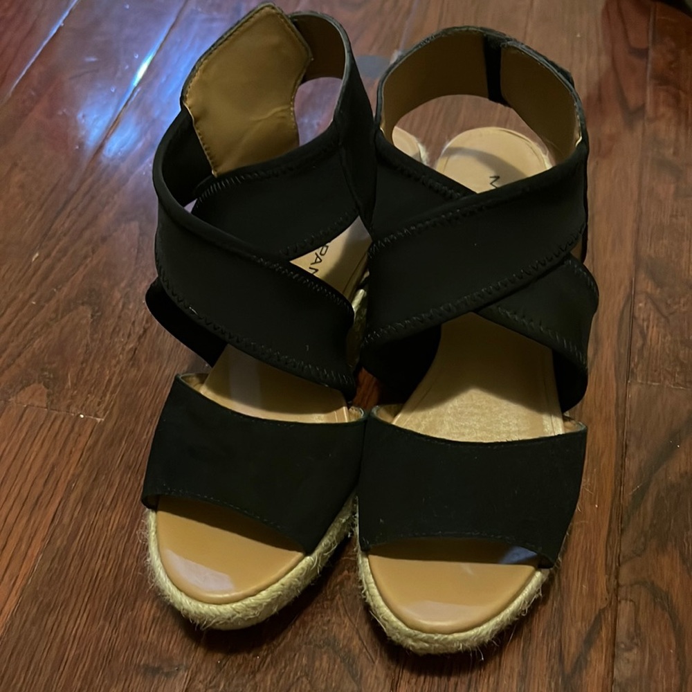Moda spana black wedges - size 8